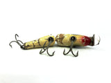 Creek Chub 2600 Jointed Pikie, 2618 Silver Flash Color - Vintage Wooden Version with glass eyes & Military Stencil
