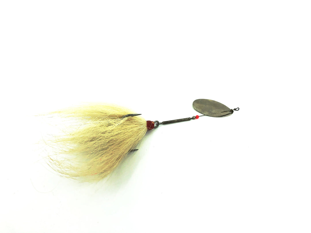 Marathon Musky Spinner #4, Silver/White Bucktail Color