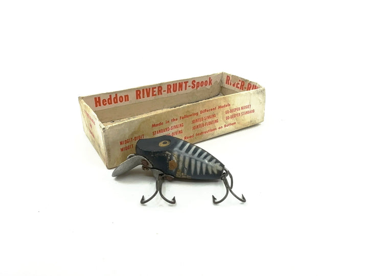 Heddon Midgit Digit River Runt Spook 9020, XBW Black Shore Minnow Color with Bottom Box