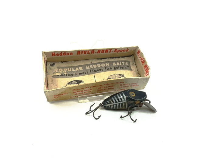 Heddon Midgit Digit River Runt Spook 9020, XBW Black Shore Minnow Color with Bottom Box