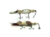 Bomber Wooden Water Dog Combo, #04 White/Red Head/#40 Silver Shad Color