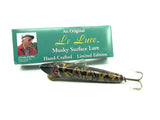 Le Lure Musky Surface Lure, Woody (Vamp Type Lure) Black/Gold Scale Color with Box