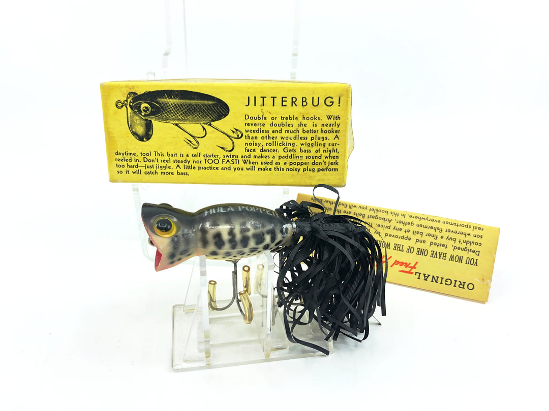 Arbogast Hula Popper Bug-Eyed Model, Coachdog Color with Box