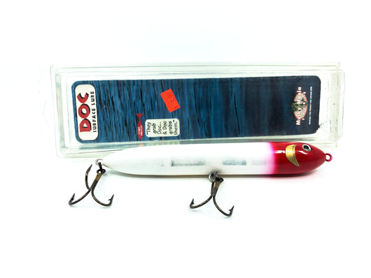 Musky Mania Doc Surface Lure, Red/White Color with Box