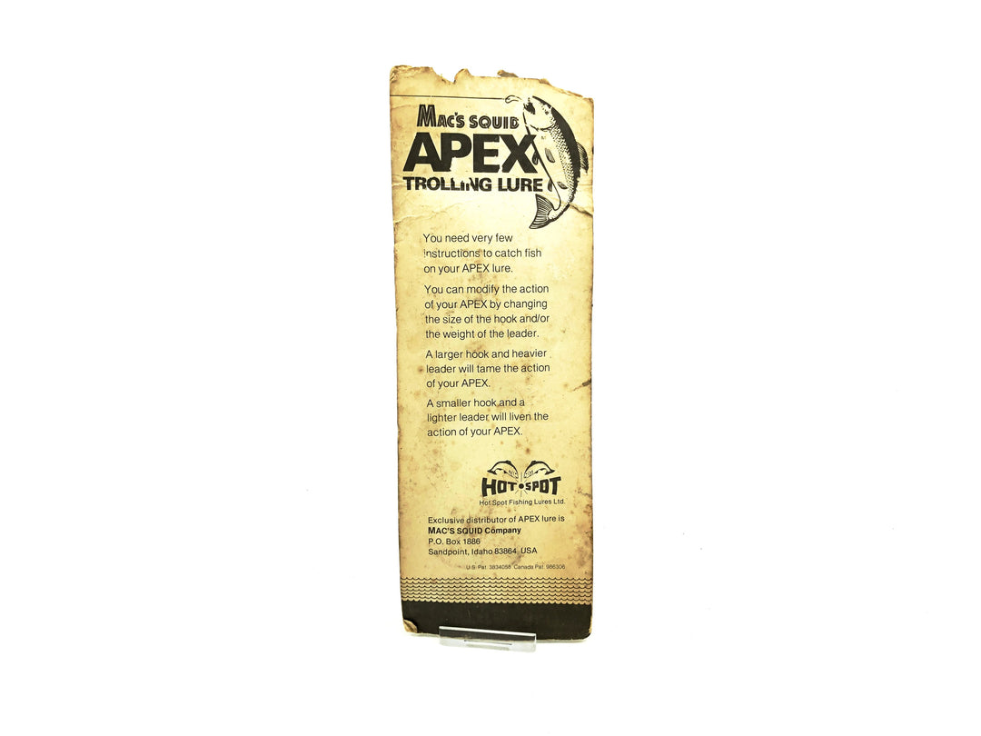 Mac's Squid Apex Trolling Lure, Green/Silver Prism Color on Card