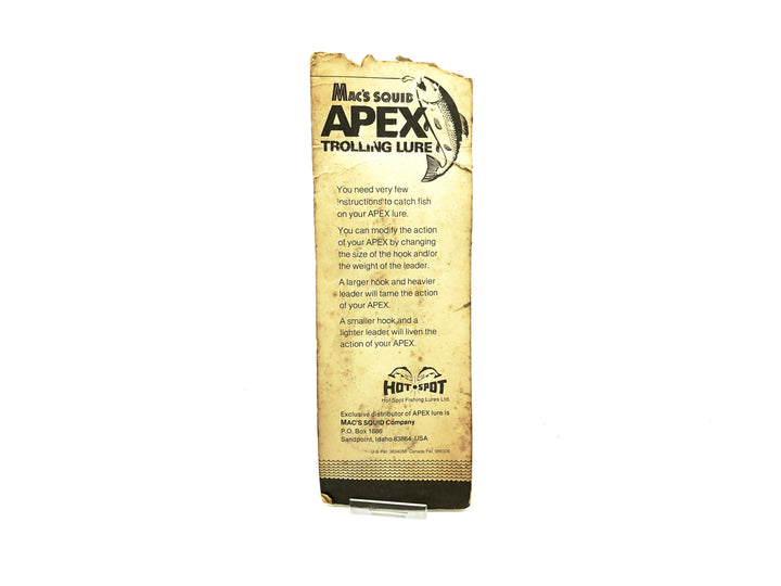 Mac's Squid Apex Trolling Lure, Green/Silver Prism Color on Card