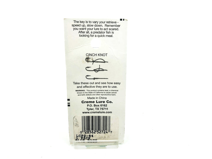Creme Hard Bait Lipless Crankbait, Blue Back Color on Card