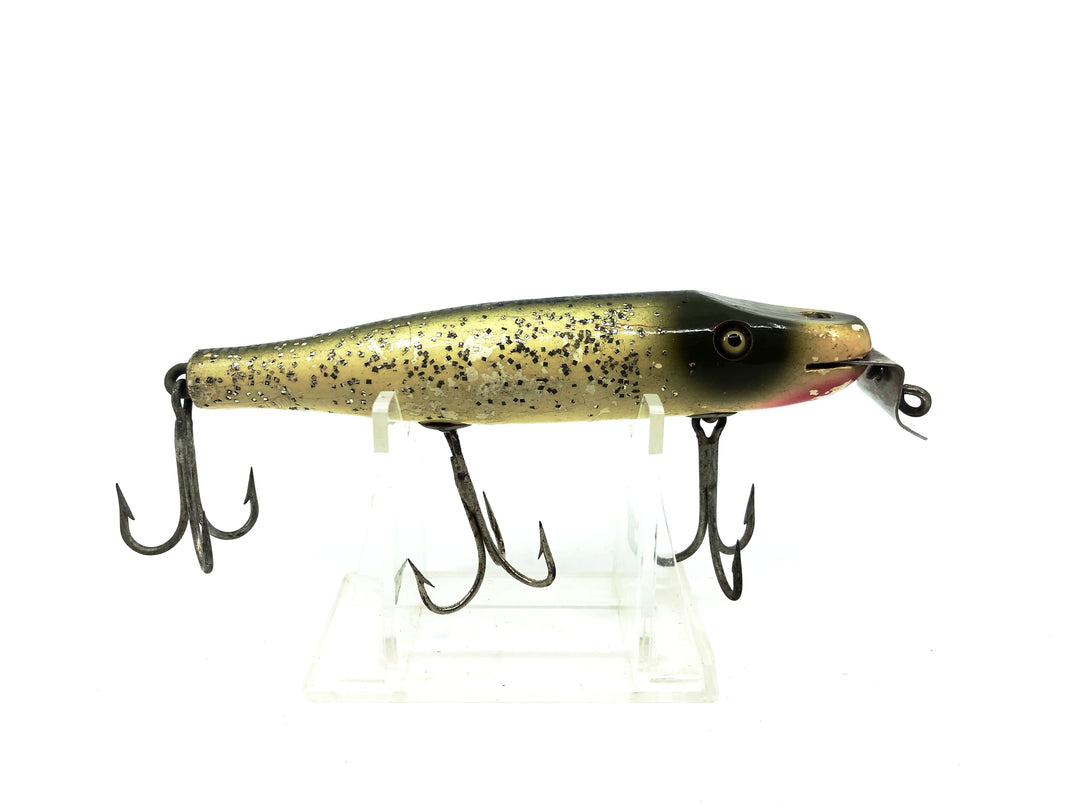 Creek Chub 700 Pikie, 718 Silver Flash Color - Vintage Wooden Version with glass eyes & Military Stencil