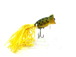 Arbogast Hula Popper, Frog/Yellow Belly Color, Side Belly Stencil Model