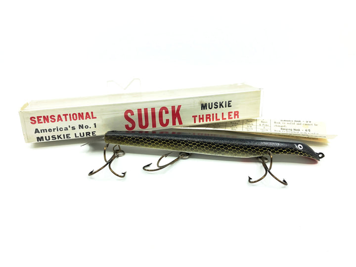Vintage 9" Suick Muskie Thriller, Cisco Color with Box