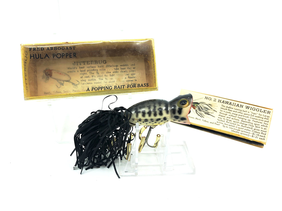 Arbogast Hula Popper Bug-Eyed Model, Coachdog Color with Box