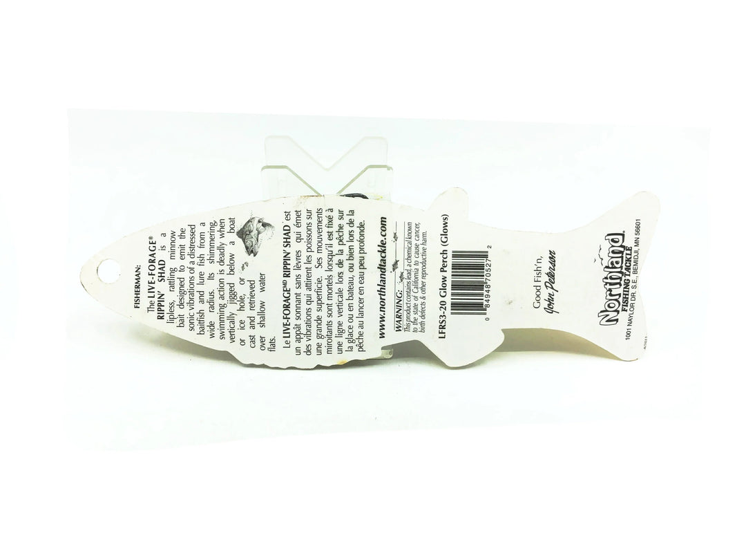 Northland Fishing Tackle Rippin' Shad, Super Glo Live-Forage Series, LFRS3-20 Glow Perch Color