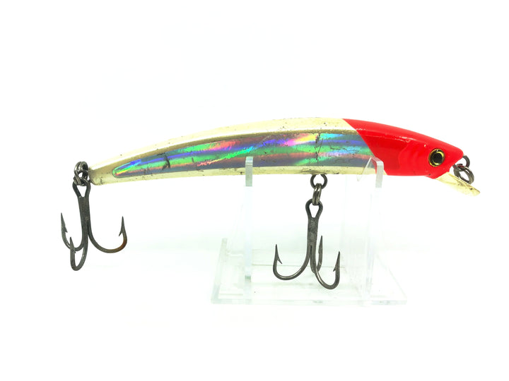 Yo-Zuri .F Crystal 3D Floating Minnow, Silver Reflector/Red Head/White Color