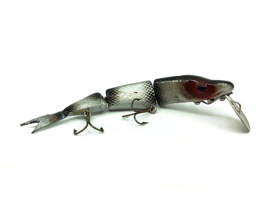 Bud Stewart / Rat Man Type Hammer Handle Minnow, Silver/Black Ribs/Red Eye Color