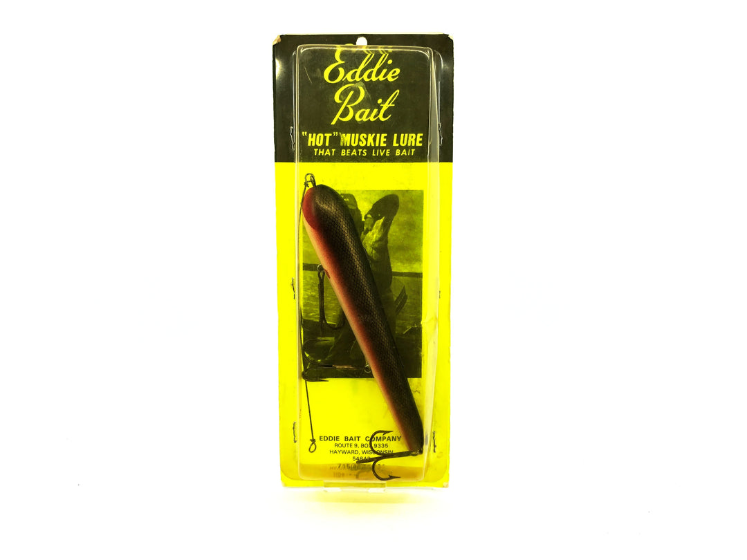 Eddie Bait Muskie Lure, Black Sucker Color New on Card