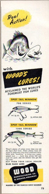 Wood's Spot Tail Minnow Lot of Two 1950's Lures