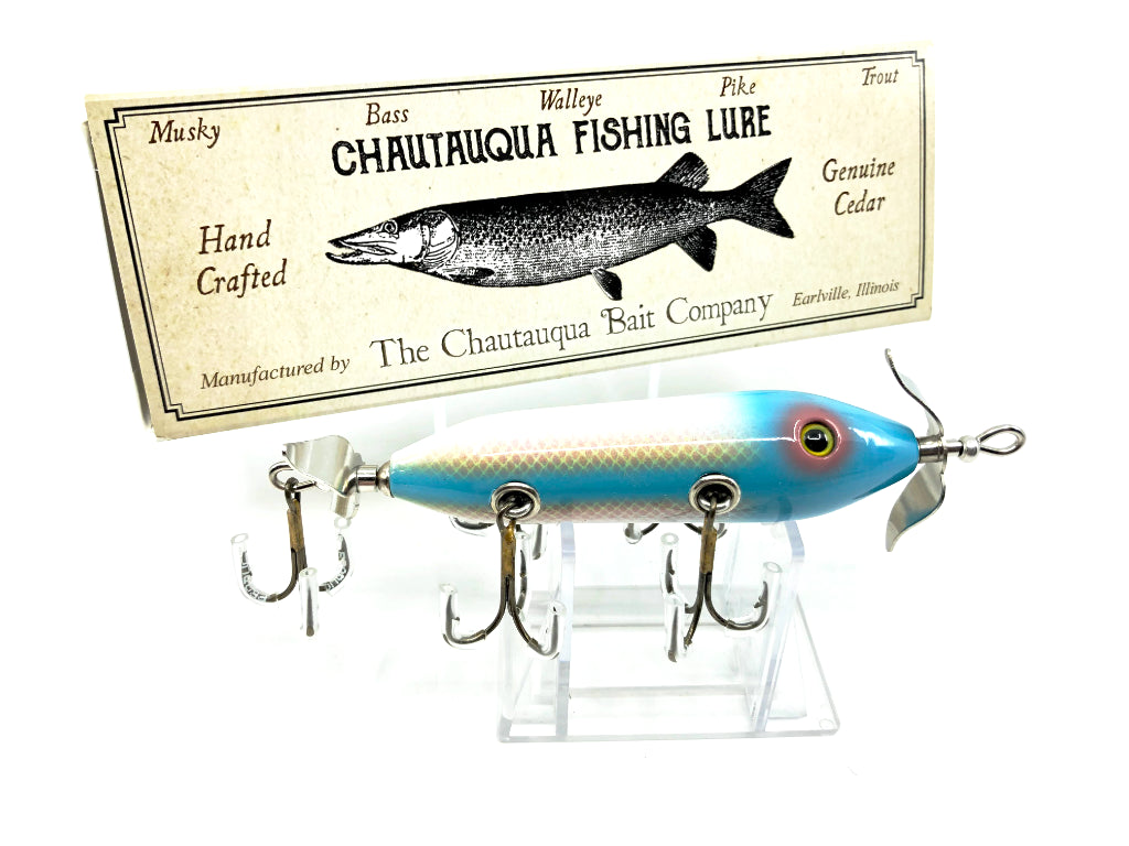 Chautauqua Special Order Wooden 5 Hook Minnow in Sonic Blue Color 2020
