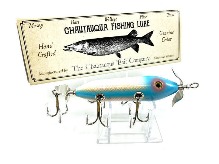 Chautauqua Special Order Wooden 5 Hook Minnow in Sonic Blue Color 2020