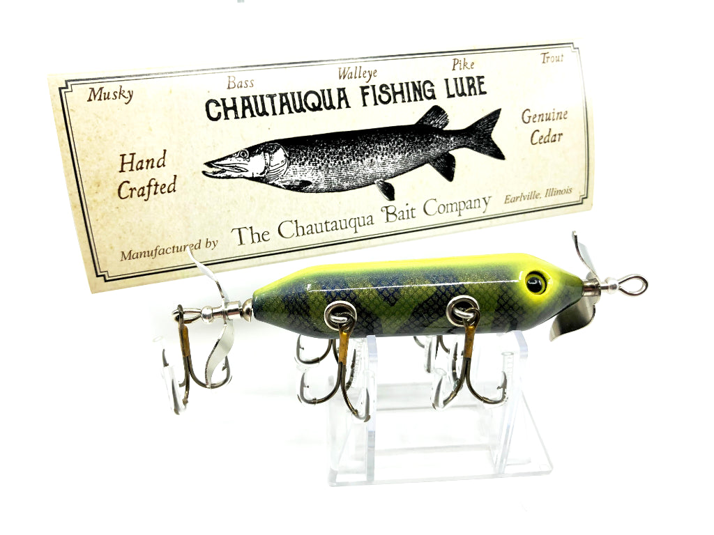 Chautauqua Special Order Wooden 5 Hook Minnow in Electric Tiger Color 2020
