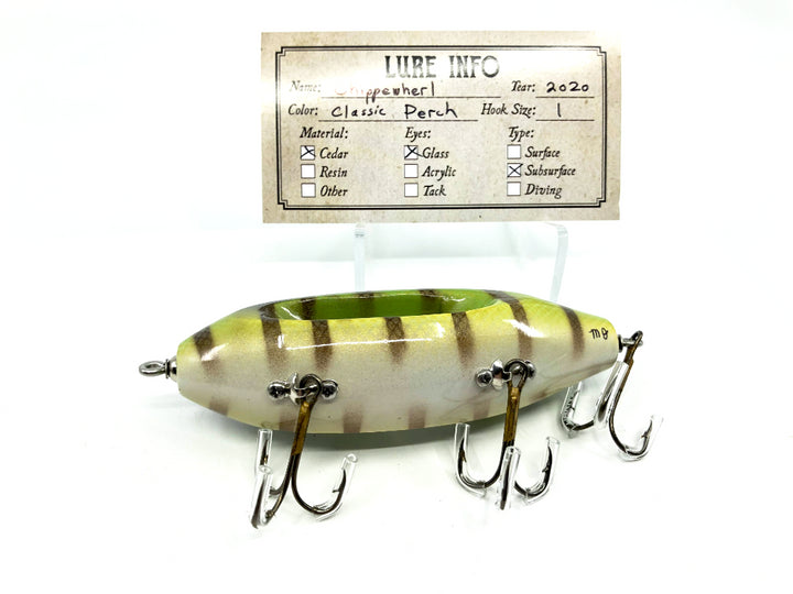 Chautauqua Wooden Special Order Musky Chippewherl in Classic Perch Color