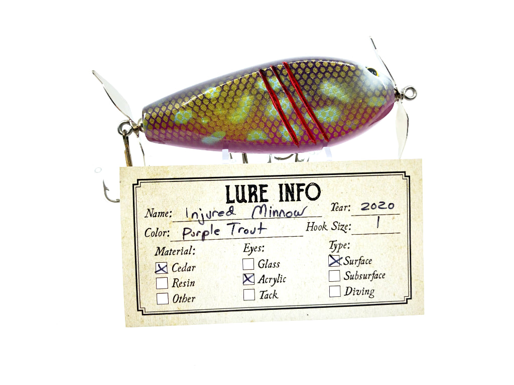 Chautauqua Custom Injured Minnow in Purple Trout 2020 Color