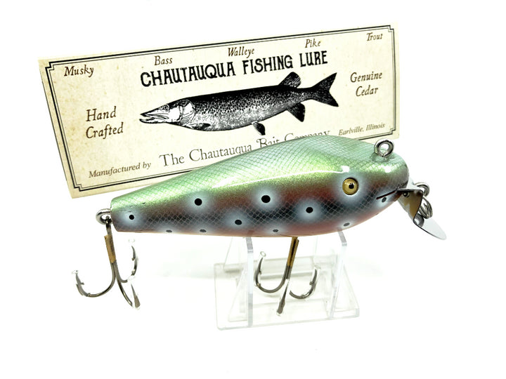 Chautauqua Wooden Glass Eye Magnum Wiggler Ruby Trout Color Custom Lure
