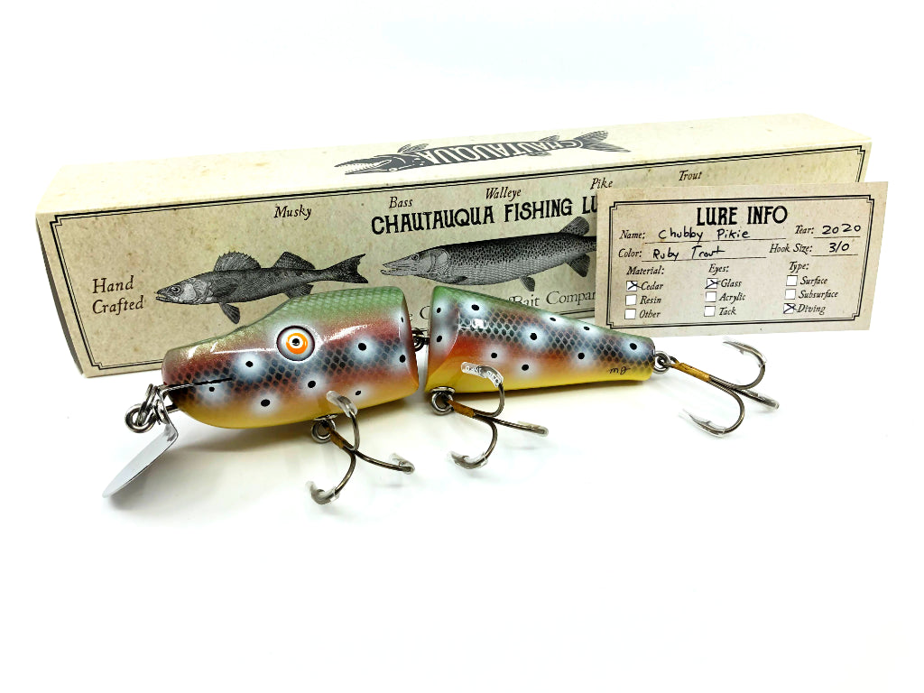 Chautauqua Custom Jointed Chubby Pikie in Ruby Trout 2020 Color