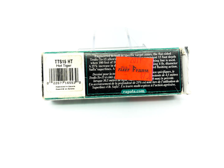 Rapala Trolls-To 15 TTS-15 HT Hot Tiger Color New in Box Old Stock