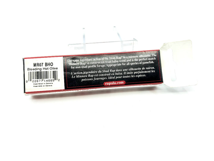 Rapala Minnow Rap MR-7 BHO Bleeding Hot Olive Color New in Box Old Stock