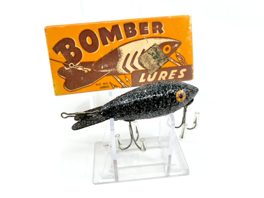 Vintage Wooden 400 Bomber Black with Silver Flakes Color 16 with Box 416