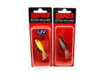 Rapala Jigging Shad Rap Lot of Two WSR05 Orange Tiger UV and S Silver
