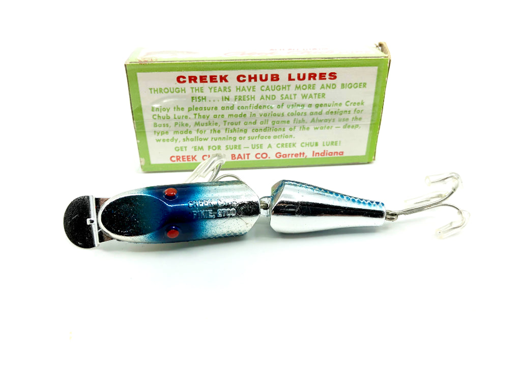 Creek Chub 2700 Baby Jointed Pikie Chrome Blue Stripe Variant Color 2740 with Box