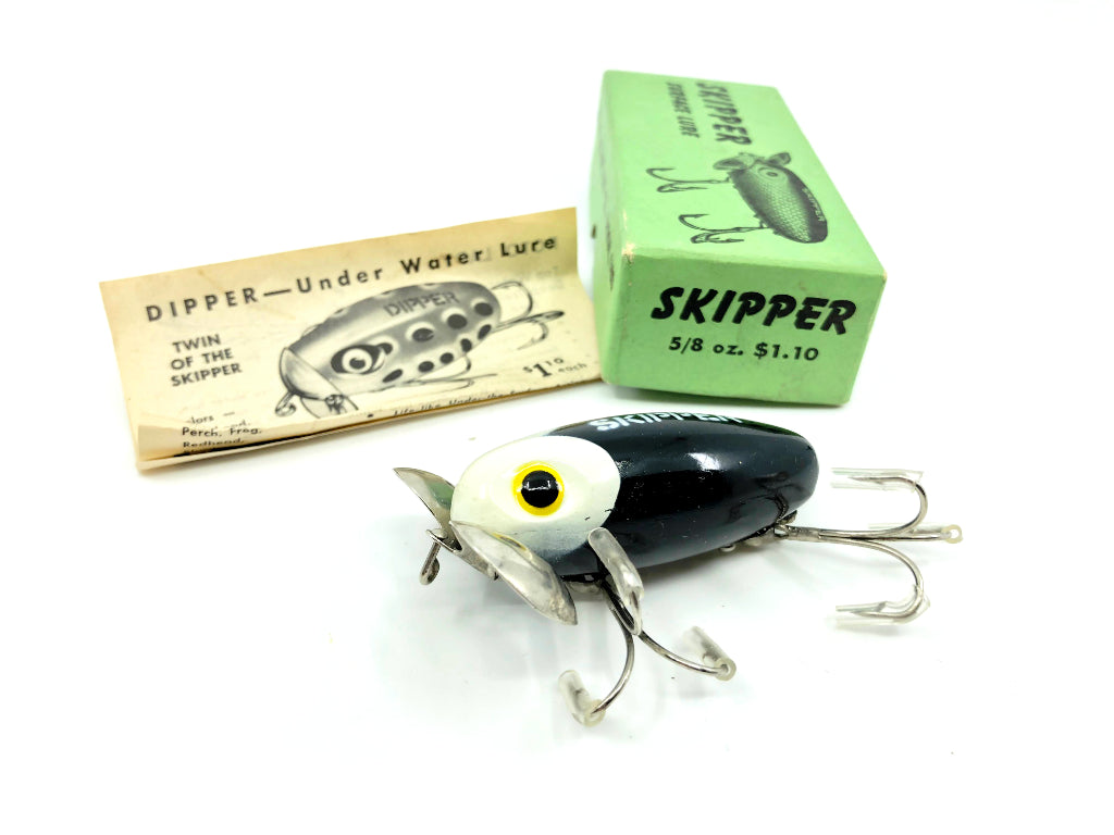 Hom-Art or Homart Skipper Lure Black and White with Tough Box and Paperwork