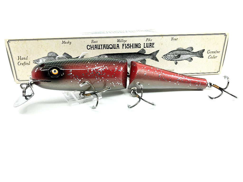 Jointed Chautauqua 8" Minnow Musky Lure Custom Red Flash 2020 Color