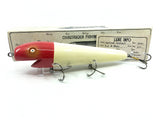 Chautauqua Hardwood Musky Jerkbait in Red and White Scale Color
