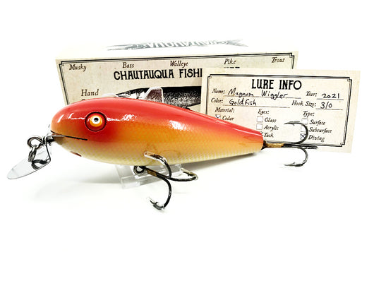 Chautauqua Wooden Magnum Wiggler Goldfish Color Custom Lure