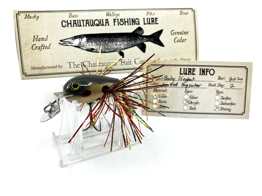 Chautauqua Special Order Wooden Baby Dingbat Spotted Hogsucker 2021 Color Creek Chub Lip
