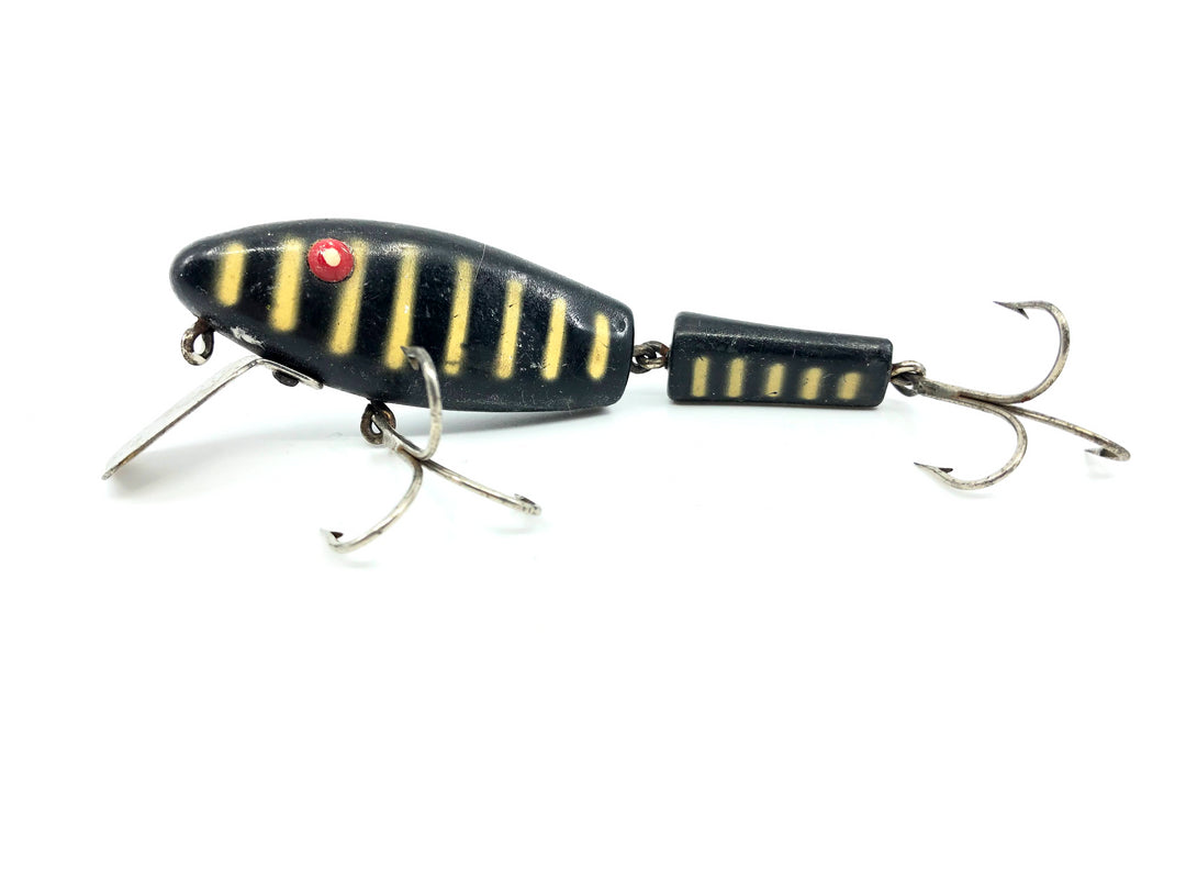 L & S Jumbo Shiner / Muskie-Master Opaque Eyes Black Body White Bars Color