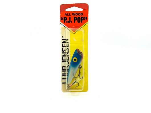 Luhr-Jensen P.J. POP 1999 All Wood Lure Blue Flash Color with Card