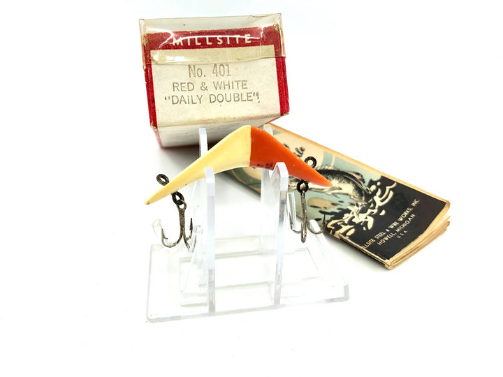 Millsite Spin Size Daily Double Red and White Color 401 with Box & Catalog