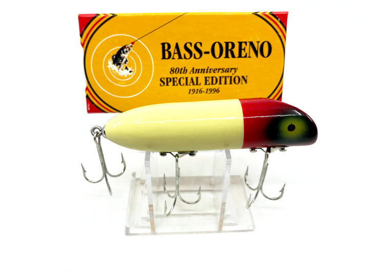 Luhr-Jensen South Bend 80th Anniversary Bass-Oreno Red and White New in Box Signed by Phil Jensen