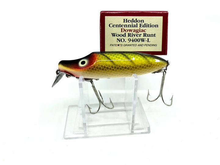 Heddon Centennial Edition Wood River Runt New in Box No. 9400W-L Perch Color