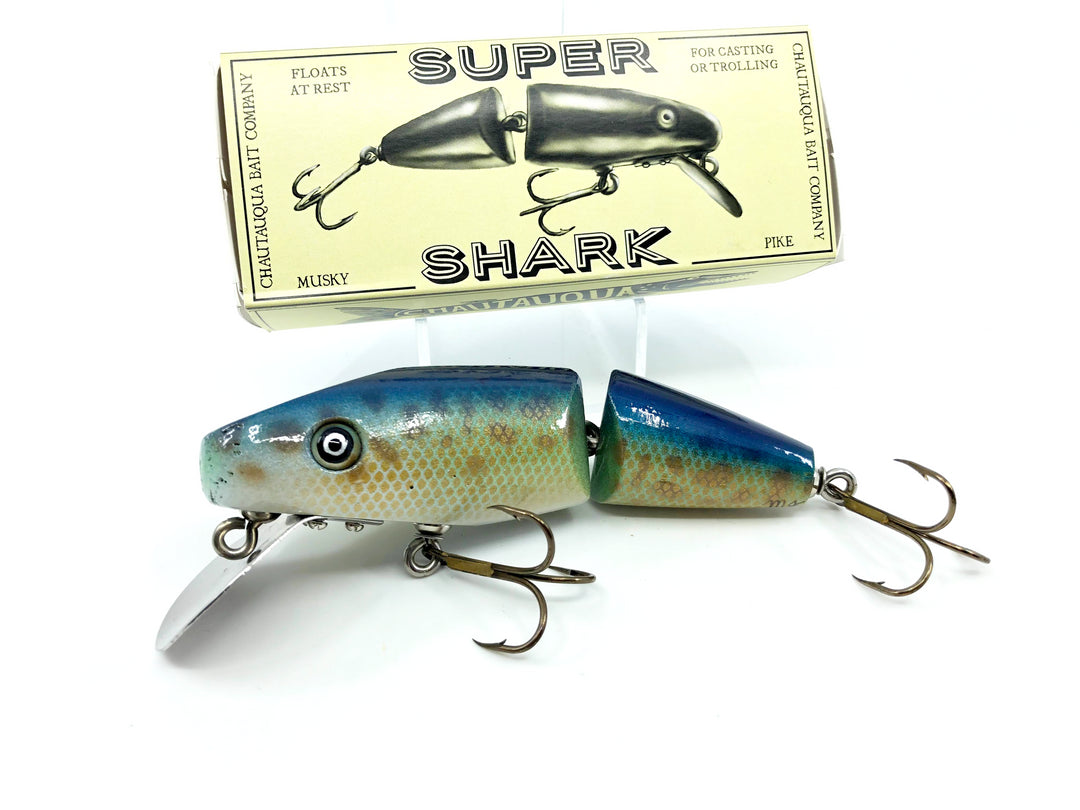 Vintage Early Chautauqua Super Shark Silver Musky Color with Box