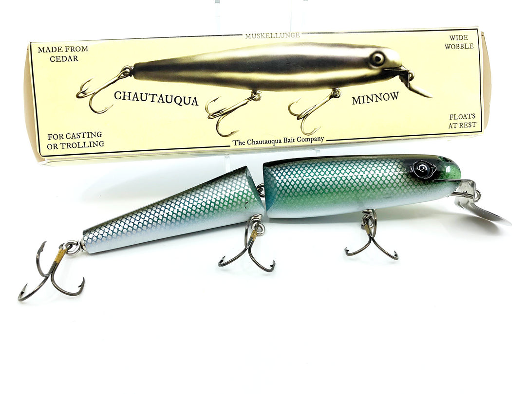 Vintage Early Jointed Chautauqua 8" Minnow Musky Lure Chautauqua Chub Color