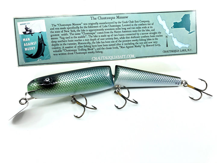 Vintage Early Jointed Chautauqua 8" Minnow Musky Lure Chautauqua Chub Color