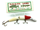 Creek Chub 2602DD Deep Diving Jointed Pikie Red Head White Color with Box