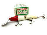 Creek Chub 2602DD Deep Diving Jointed Pikie Red Head White Color with Box