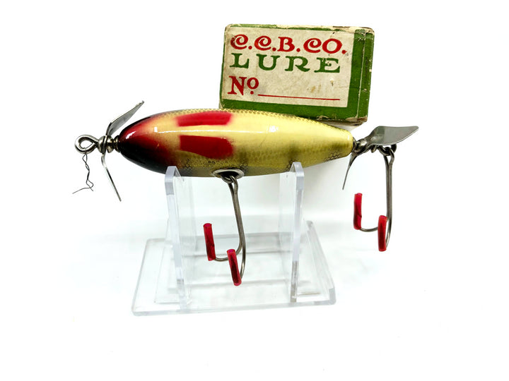 Creek Chub 1600 Baby Flatside (Injured Minnow) in Rare NRA Stamped Box Perch 1601 Color
