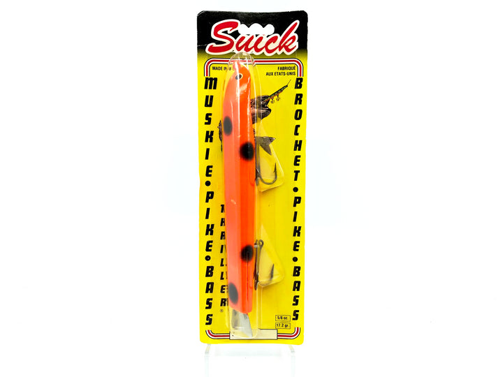 Suick 7" Thriller Blaze Orange Black Spots Color 7-W New on Card Old Stock