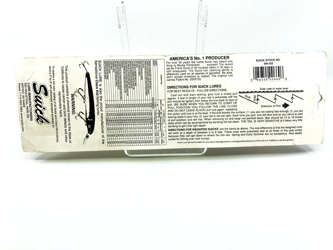 Suick 9" Weighted Thriller Nighthawk Color 9W-GS New on Card Old Stock